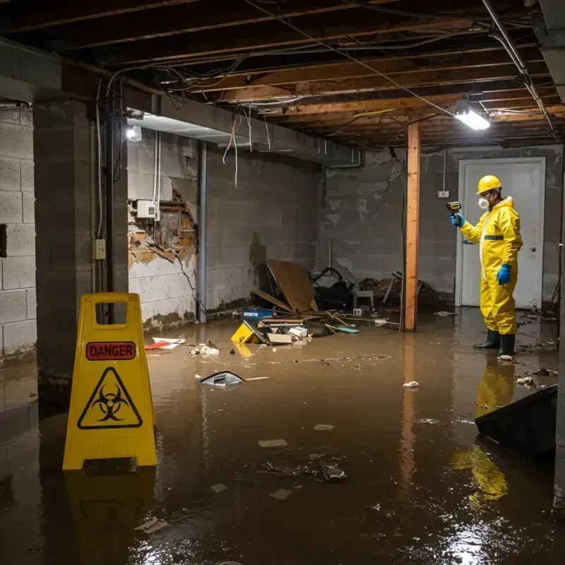 Flooded Basement Electrical Hazard in Port Washington, WI Property